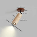 Axyaa Yellow Travertine Stone LED Ceiling Light - Modern Wabi-sabi Decor