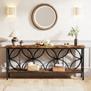 Axyaa Industrial Narrow Sofa Table with Storage, 70.9-Inch Long Entry Console Table