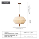 Axyaa Solid Wood Wabi-Sabi Chandelier - Retro Rattan Cotton Shade Ceiling Light