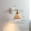 Axyaa Nordic Ceramic LED Wall Lights Copper Rotate Pull Chain Switch Bedside Lamp