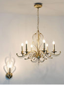 Axyaa Gold Metal Crystal Chandelier for Stylish Dining Room Lighting