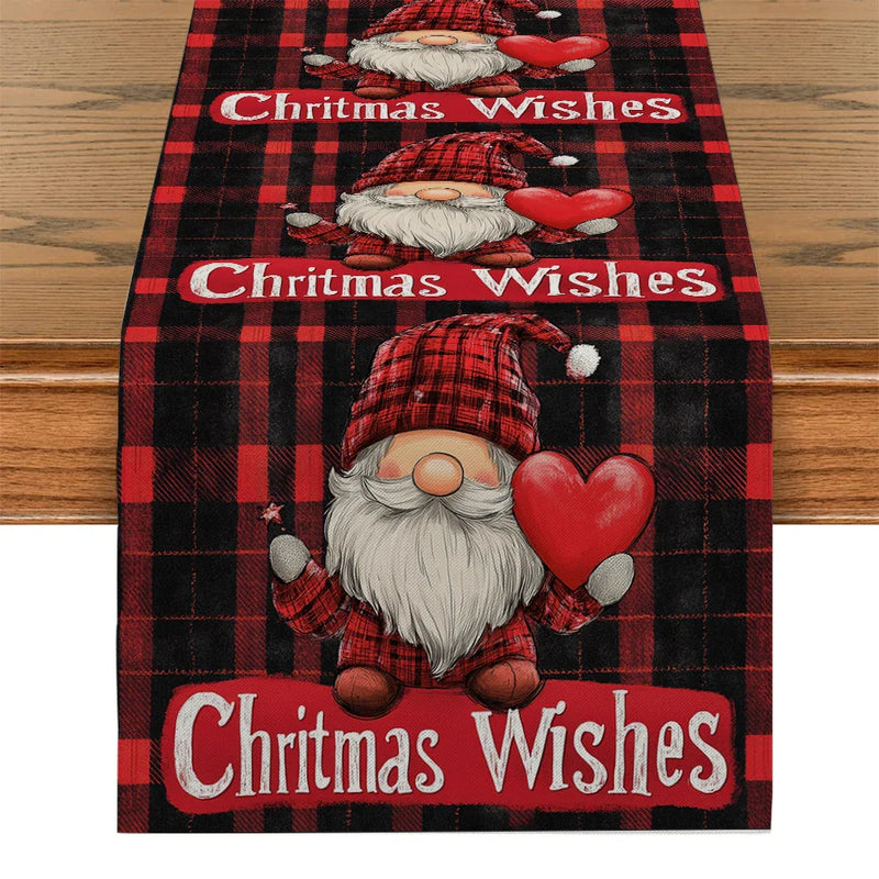 Axyaa Christmas Dwarf Love Table Runner Wedding Dining Decor.