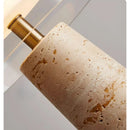Axyaa Yellow Travertine Glass Table Lamp - Luxury Minimalist Bedroom Desk Light