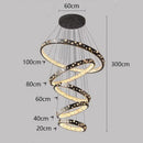 Axyaa Crystal Chandelier Stair Pendant Lamp Living Room Interior Lighting Home Decoration