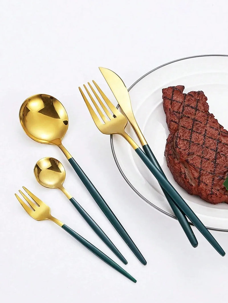 Axyaa Stainless Steel Portuguese Tableware Set- Christmas Edition