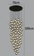 Axyaa Crystal Chandelier Stair Pendant Lamp Living Room Lights