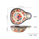 Axyaa Retro Floral Ceramic Dumpling Plate Set