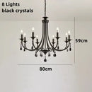 Axyaa Classic Black Crystal Chandelier for Living Room and Dining Area