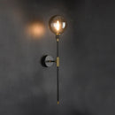 Axyaa Modern Black Iron Glass Ball LED Wall Lamp for Living Room Bedroom Decor