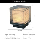 Axyaa Modern Simplicity LED Table Lamp Glass Lampshade Square Design