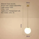 Axyaa Acrylic Ball Lamp: Modern LED Bar Counter Coffee Bar Decoration & Bedroom Lighting