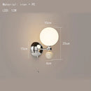 Axyaa Acrylic Ball LED Wall Light: Modern, Chrome Metal Sconce Lamp for Bedroom, Stairs