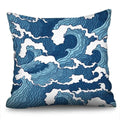 Axyaa Blue Wave Pattern Pillow Cover 45X45CM