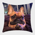 Axyaa French Bulldog Polyester Cushion Cover - Modern Sofa Throw Pillow Cover