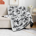 Axyaa Deer Plush Knitted Bow Blanket - Multi-purpose Sofa & Air Conditioner Blanket