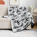 Axyaa Deer Plush Knitted Bow Blanket - Multi-purpose Sofa & Air Conditioner Blanket