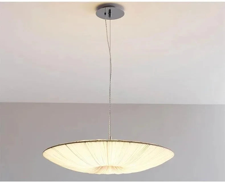 Axyaa White Fabric LED Ceiling Light for Living Room, Bedroom, Restaurant