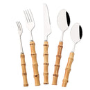 Axyaa Bamboo Handle Stainless Steel Cutlery Set