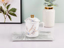 Axyaa Blue Orchid Espresso Cup Set Bone  Ceramic Tea Thermal Mug