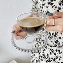 Axyaa Glass Beaded Dish Coffee Cup Set