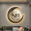 Axya Moon Clock LED Luminous Painting for Living Room Decoration