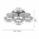 Axyaa Chrome Crystal Ceiling Chandelier for Modern Home Decor