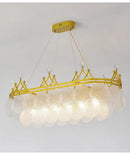 Axyaa Golden Crown Crystal Chandelier for Living Room, Dining Room, Bedroom & Villa