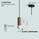 Axyaa Walnut Wood LED Pendant Lamp for Dining Room and Living Room