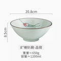 Axyaa 8-Inch Ceramic Trumpet Bamboo Hat Soup Bowl Set for Noodle & Tableware.