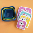 Axyaa Cartoon Animal Bento Box Set for Kids: Portable, Fun Lunch and Snack Containers