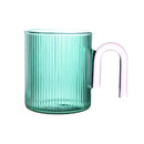 Axyaa Ripple Glass Mug - Colorful Heat-Resistant Milk Tea Coffee Cup