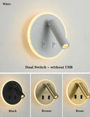 Axyaa LED Wall Sconce Lamp with Dual USB Ports & Adjustable Reading Lights