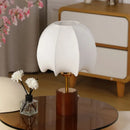 Axyaa Wooden Table Lamp with Fabric Pattern for Bedroom Décor