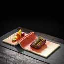 Axyaa Book-shaped Ceramic Sushi Plate | Irregular Shape Dessert Snack Plate
