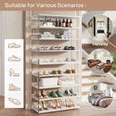 Axyaa 8-Tier Acrylic Shoe Rack with Wood Shelves - Modern Shoe Storage Organize 24-32 Pairs
