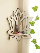 Axyaa White Butterfly Crystal Floating Shelf Lotus Wall Home Decoration Display