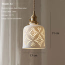 Axyaa Nordic Ceramic Pendant Ceiling Light, Modern Brass Socket Hanging Lamp