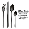Axyaa Stainless Steel Black Cutlery Set - Elegant Dinnerware for Kitchen