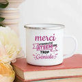Axyaa Enamel Mug - Top Atsem Gift, Creative Print, School Drinkware, Home Handle