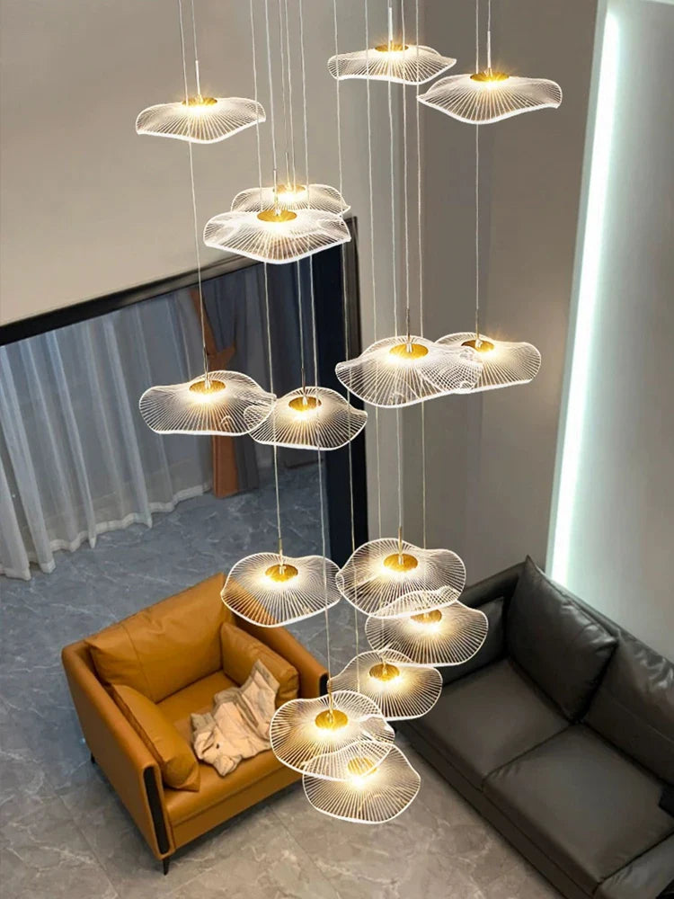 Axyaa Nordic LED Loft Chandelier for Modern Living Room or Bedroom