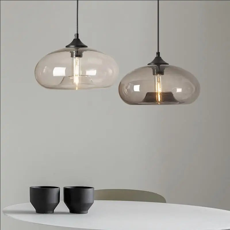 Retro Glass Chandeliers Industrial Pendant Lights by Axya: Stylish Lighting for Home & Cafe