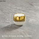 Axyaa White Gold Ceramic Eggshell Steamed Egg Bowl | Dessert Pudding Yogurt Bowl