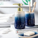Axya Blue Starry Sky Ceramics Bathroom Set - 4 Pieces