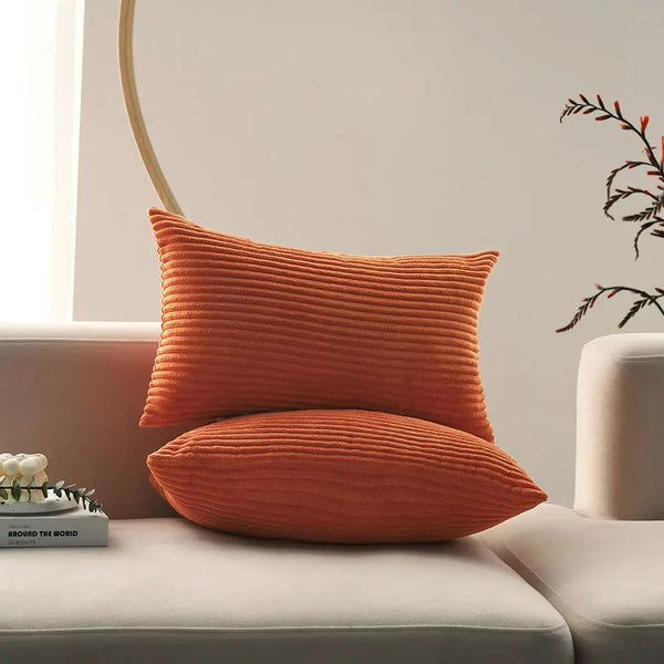 Axyaa Corduroy Rectangle Cushion Cover for Living Room Sofa 30x50 Pillowcase
