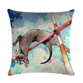 Axyaa Cartoon Cat Linen Pillow Cover for Leisure Sofa Chair Decor 45*45cm