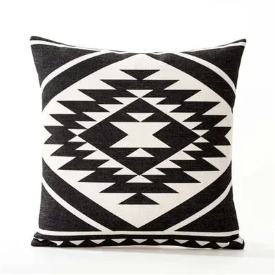 Axyaa Nordic Linen Sofa Cushions Cover Grey Bohemian Ethnic Throw Pillows Cover