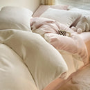 Axyaa Flannel Fleece Bedding Set: Duvet Cover, Pillowcase, Sheet - Queen/Single Size