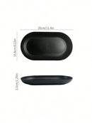 Axyaa Black Plastic Dinner Plates - Set of 12 - Ideal for Desserts & Parties