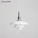 Axyaa Three-layer Glass Pendant Lighting in White Gold Silver