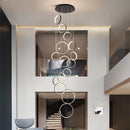 Axyaa Modern Round Ring Chandelier LED Loft Living Room Lighting Suspension Lamp